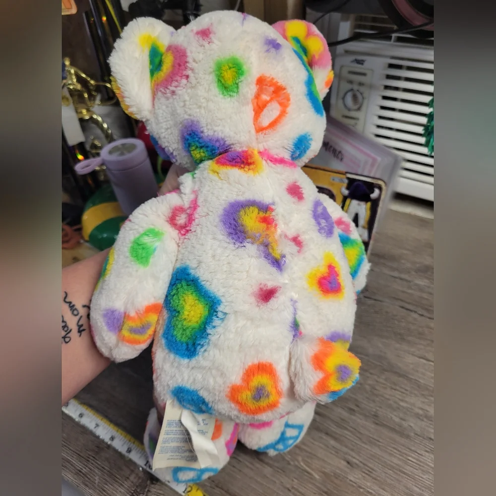 Build A Bear‎ Colorful Heart and Peace Sign Teddy Bear